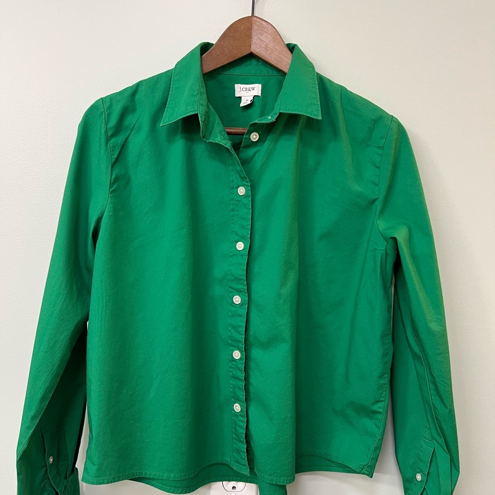 J. Crew Vibrant Green Collared Shirt
